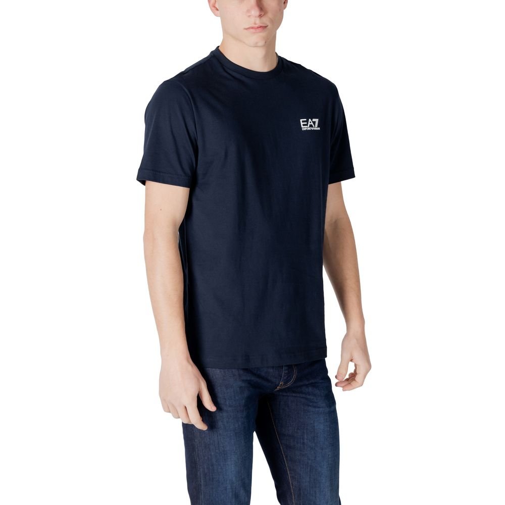 Stylish Blue Cotton T-Shirt designed by Emporio Armani - Image 4