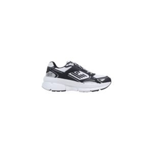 Black And White Polyester Athletic Sneakers