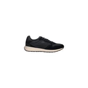 Black Polyester Athletic Sneakers