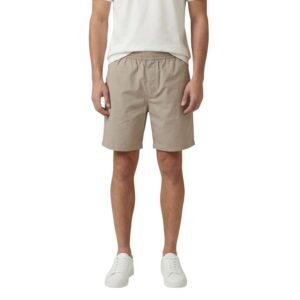 Beige Cotton Knee Length