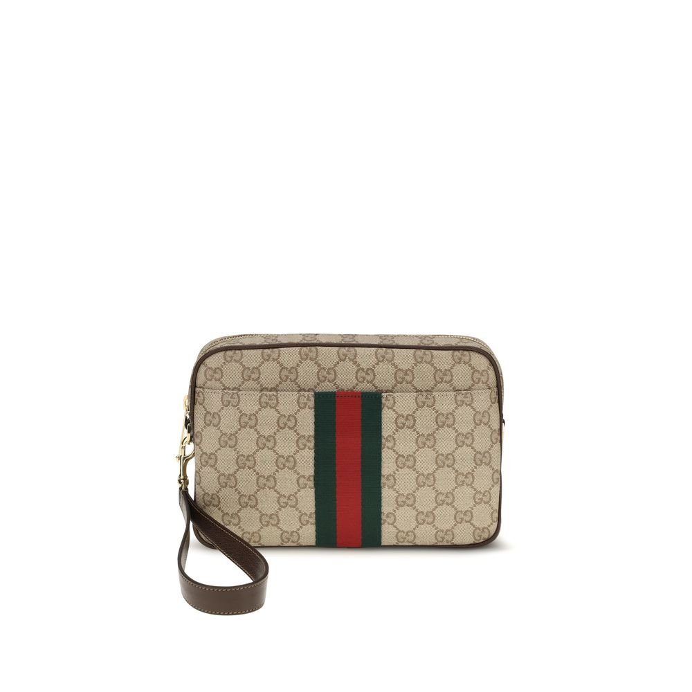 Luxury Beige Fabric GG Shoulder Bag designed by Gucci