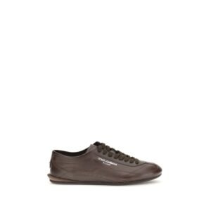Brown Leather Lipari Sneakers designed by Dolce&Gabbana