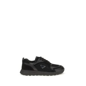 Luxury Black Fabric Athletic Prax Sneakers designed by Prada