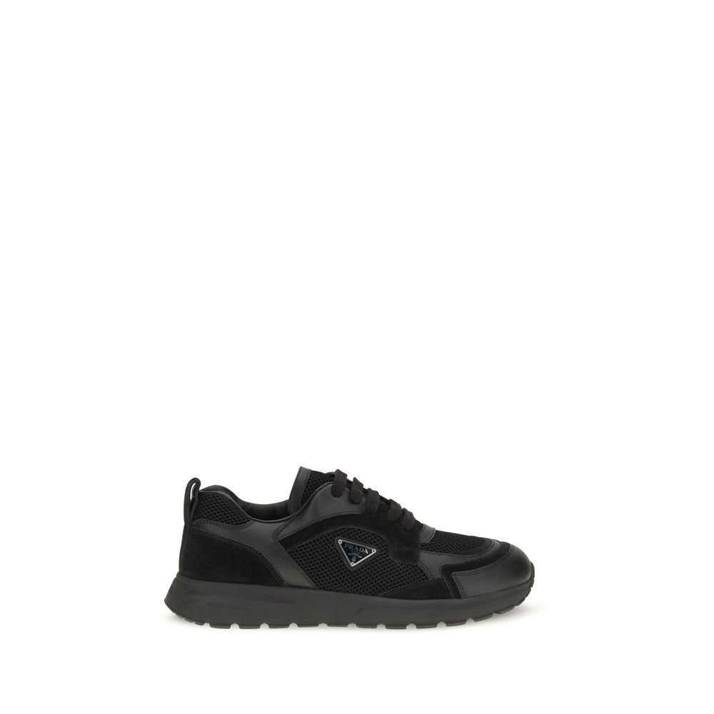 Luxury Black Fabric Athletic Prax Sneakers designed by Prada