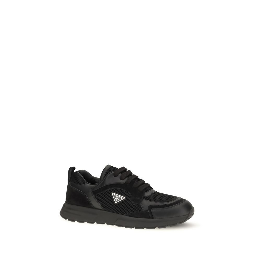 Luxury Black Fabric Athletic Prax Sneakers designed by Prada - Image 2