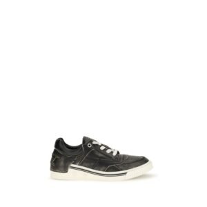 Chic Black FF Leather Low Top Sneakers designed by Fendi