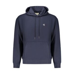 Chic Blue Cotton Mens Hoodie designed by Calvin Klein