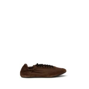 Brown Leather Collapse Athletic Sneakers designed by Prada