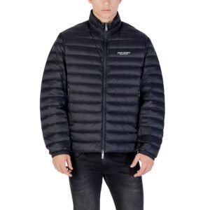Blue Polyamide Down Jacket designed by Armani Exchange