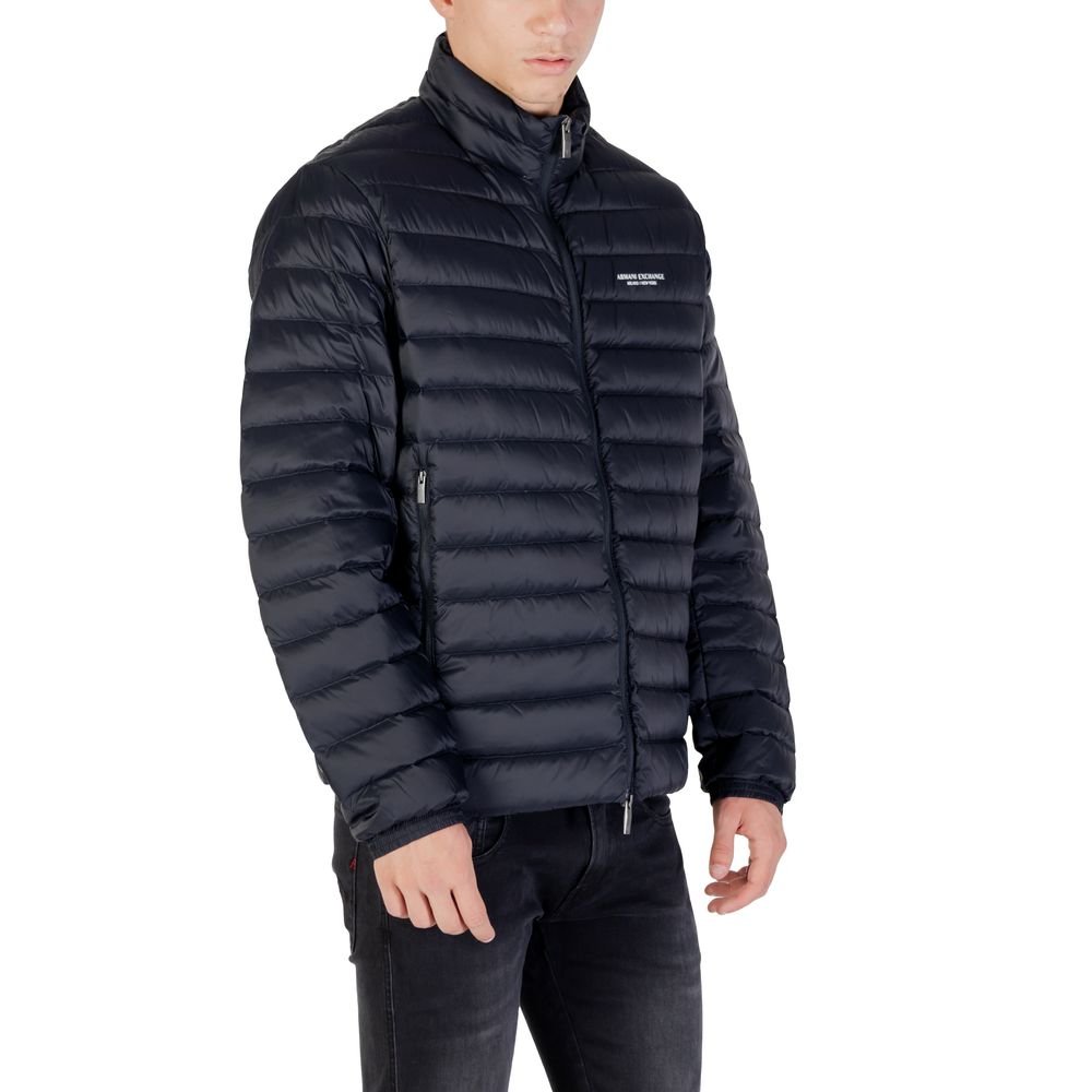 Blue Polyamide Down Jacket designed by Armani Exchange - Image 3