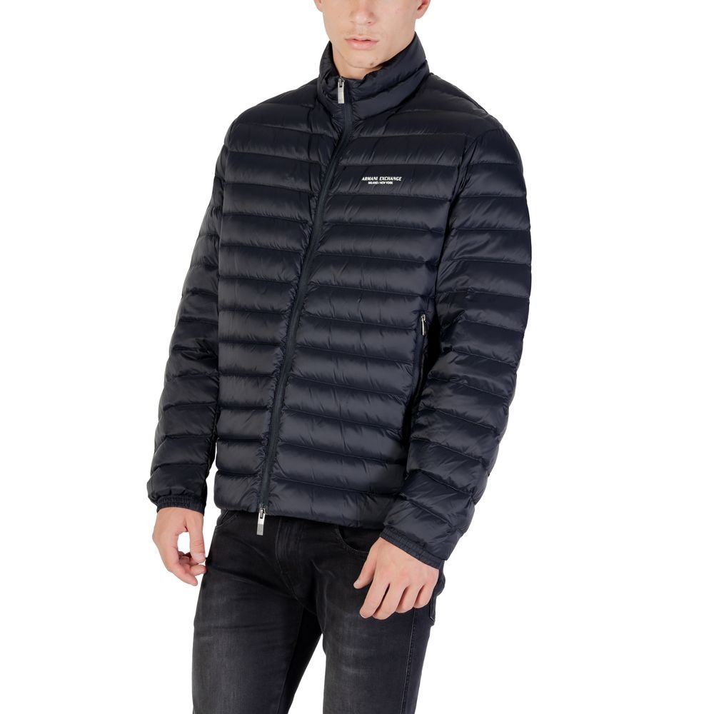 Blue Polyamide Down Jacket designed by Armani Exchange - Image 4