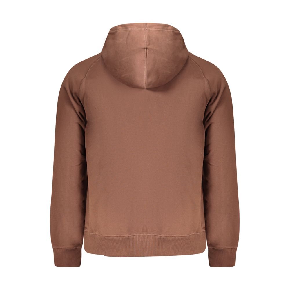 Brown Cotton Men's Hoodie - Image 2