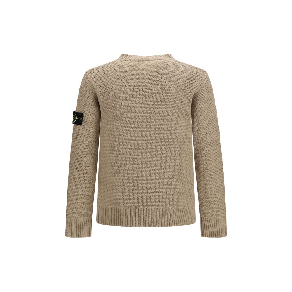 Iconic Beige Wool Loose Sweatshirt designed by Stone Island - Image 2