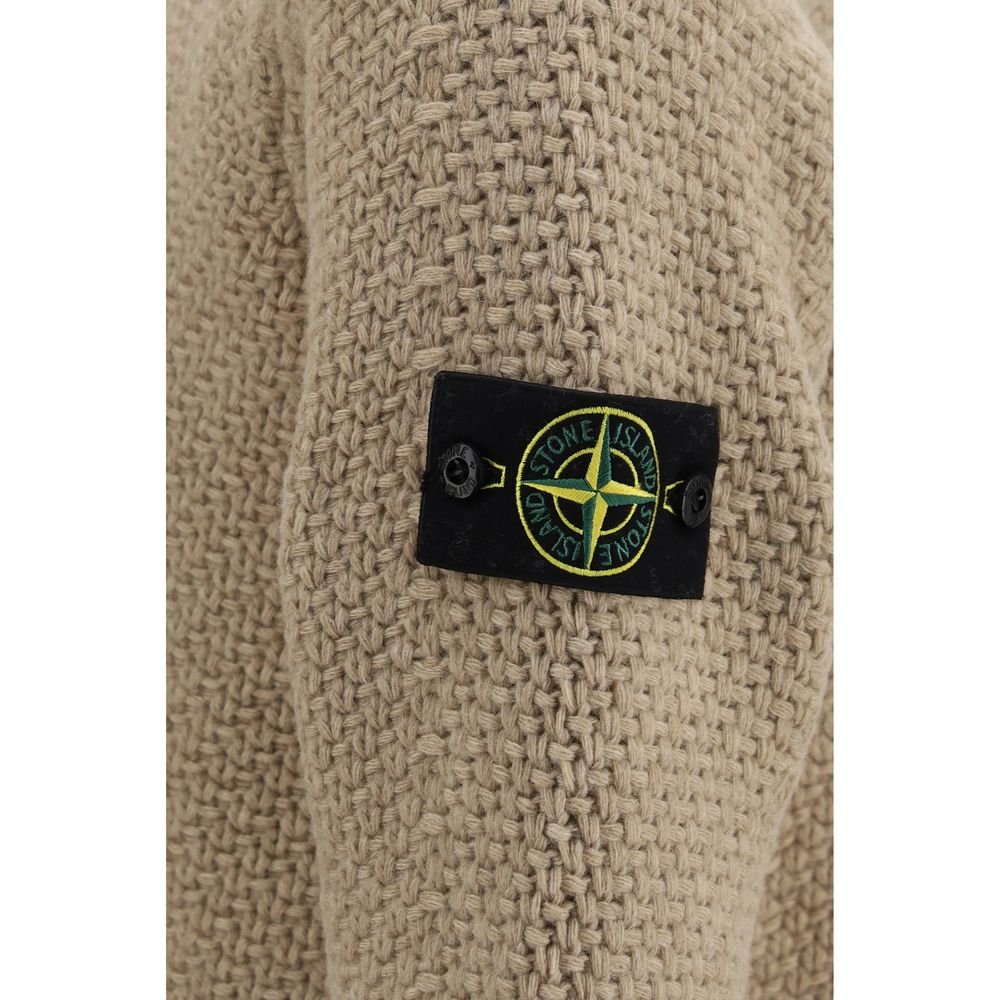 Iconic Beige Wool Loose Sweatshirt designed by Stone Island - Image 3