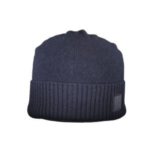 Classic Blue Wool Mens Beanie designed by Hugo Boss