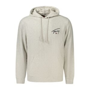 Gray Cotton Mens Hoodie designed by Tommy Hilfiger