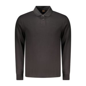 Casual Black Cotton Polo Shirt designed by Hugo Boss