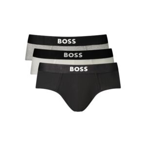Black Cotton 3-Pack Briefs Underwear designed by Hugo Boss