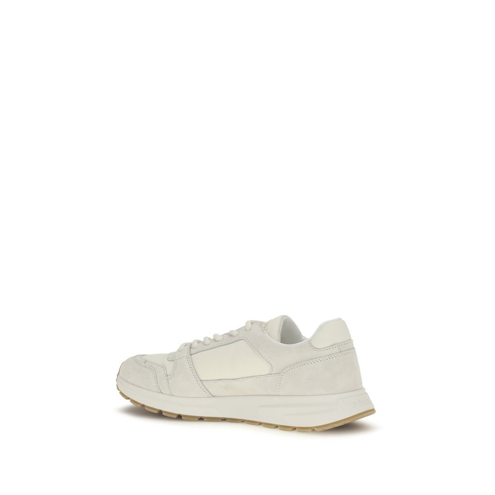 Essential Beige Leather Athletic Sneakers designed by Prada - Image 3