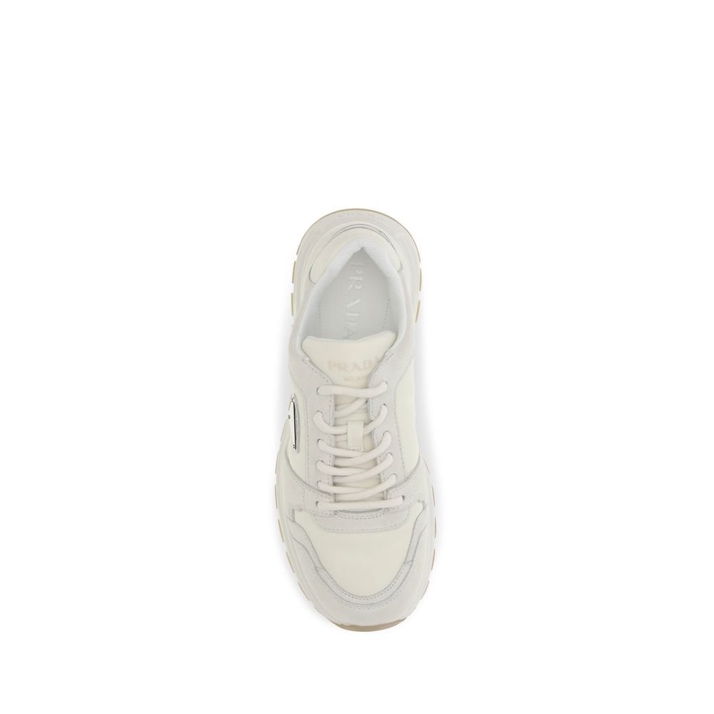 Essential Beige Leather Athletic Sneakers designed by Prada - Image 4