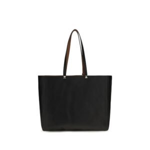 Elegant Black Leather Tote Bag designed by Valentino Garavani