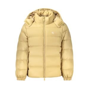 Beige Nylon Full-Length Jacket designed by Calvin Klein