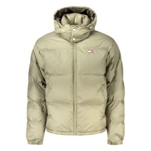 Green Polyester Full-Length Jacket designed by Tommy Hilfiger