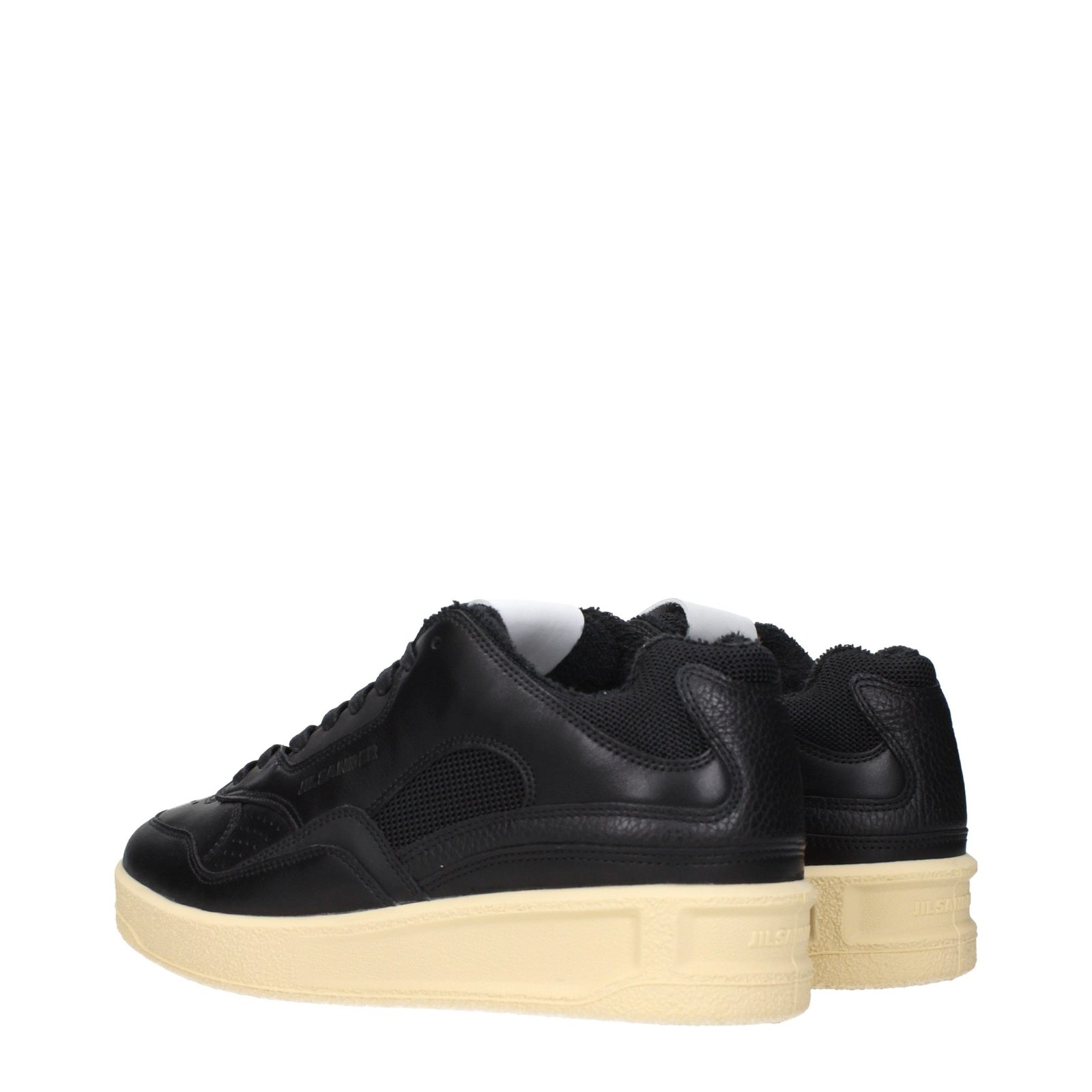 Trendy Black Leather Low Top Sneakers designed by Jil Sander - Image 4