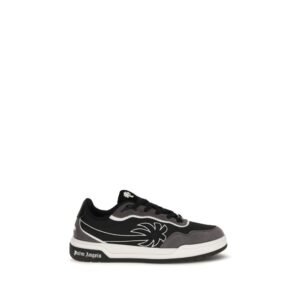 Chic Black Leather Low Top Sneakers designed by Palm Angels