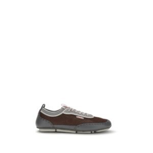 Stylish Leather & Mesh Athletic Sneakers designed by Fendi