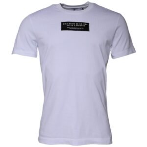 White Logo Print Cotton T-Shirt designed by Dolce&Gabbana