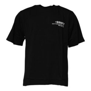 Black Amore Leopard Cotton Crew Neck T-shirt
