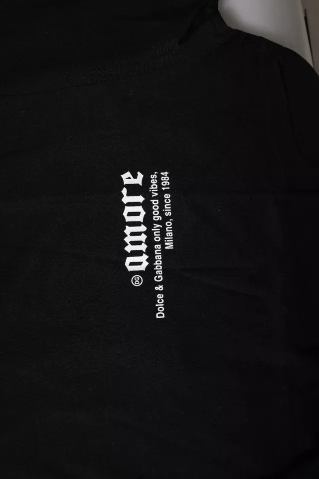 Black Amore Leopard Cotton Crew Neck T-shirt - Image 5