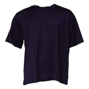 Navy Blue DG Logo Cotton T-Shirt designed by Dolce&Gabbana